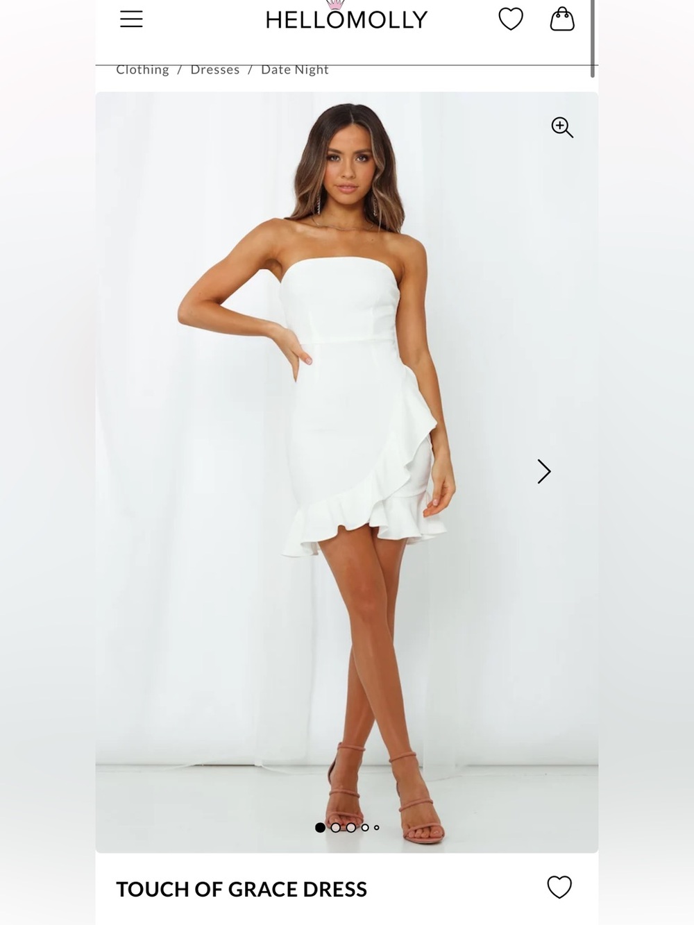 NWT Hello Molly Touch of Grace Mini Dress - White Size M